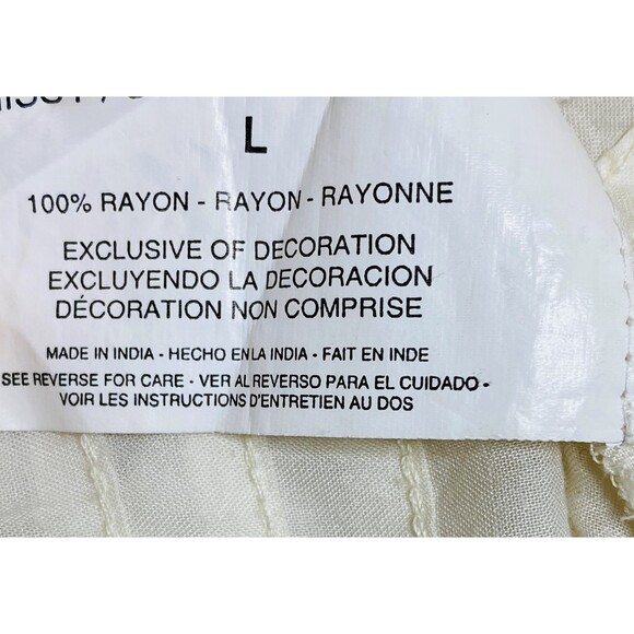 Nine West Boho Lace Blouse Lightweight Flowy Long Elastic Sleeve Top Sz L - Picture 8 of 9